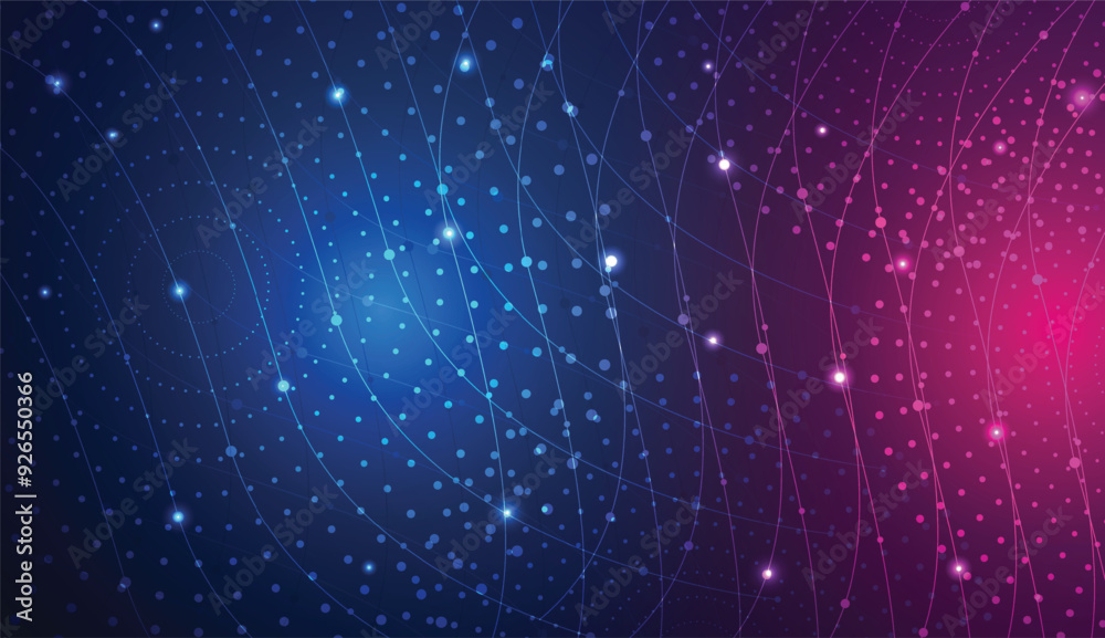 Obraz premium Abstract dotted line background design. Dots glow in a colorful background design. Geometric line background art. Colorful wave. Modern dots wallpaper design vector