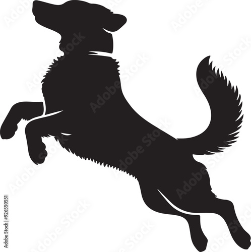 Dog jumping silhouette