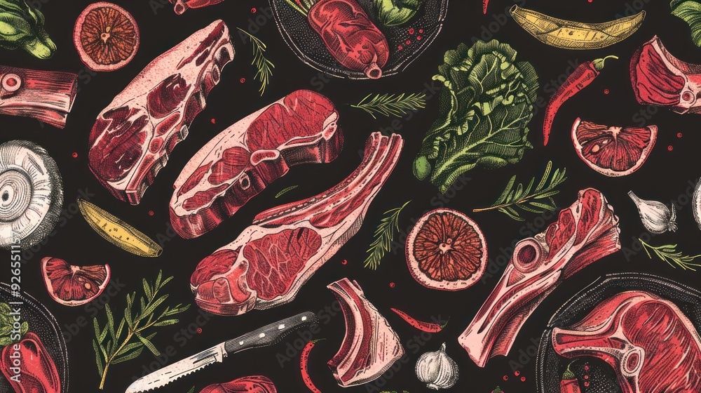 Premium meat pattern from the farm Premium meat pattern from the farm
