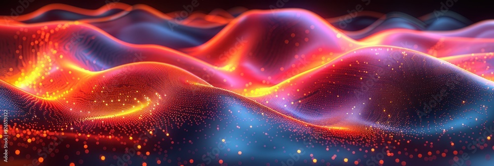 Red and blue gradient waves with glowing light Red and blue gradient waves with glowing light