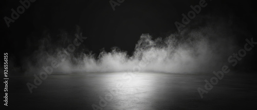 Ultrawide Dark Black Backdrop Image With Smoke In Background