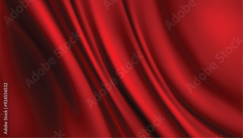 Red silk cloth background luxury fabric texture