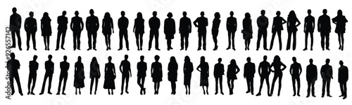 People set black silhouette isolated vector.