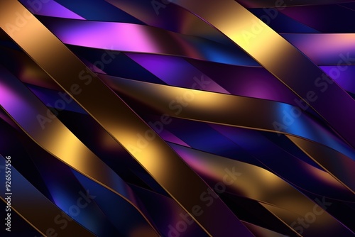 Wallpaper Mural Abstract background with diagonal gold and purple stripes. Torontodigital.ca