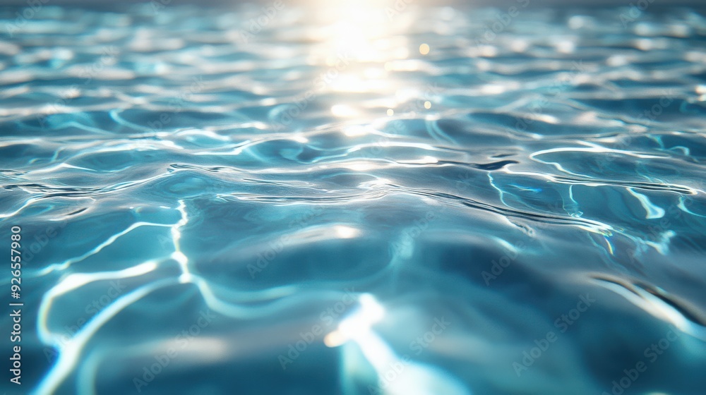 Clear rippling water surface with light reflections Clear rippling water surface with light reflections