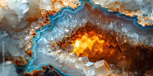 Obraz na płótnie Detailed Macro of Raw Geode Crystal Surface