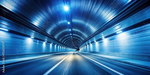 Abstract speed motion in blue highway tunnel, speed, motion, abstract, blue, highway, tunnel, movement, velocity