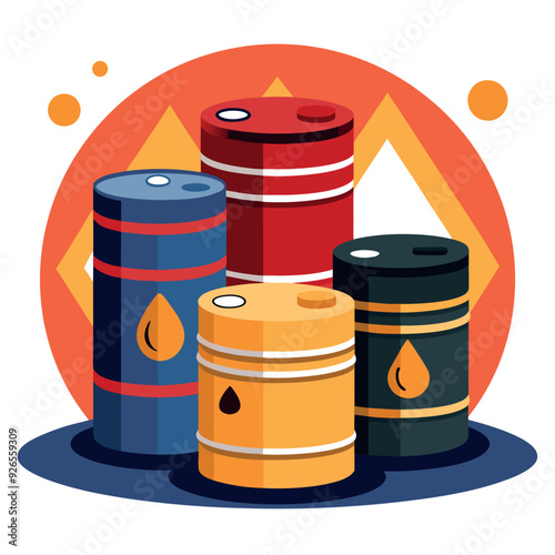 Oil Gallons Vector Design Illustration