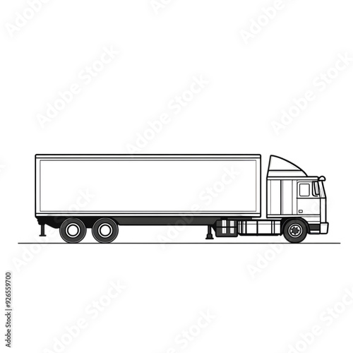 Side view of a white semi-trailer truck with a box trailer.