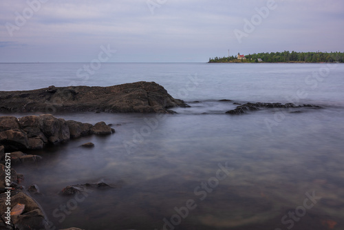 A Lighthouse Scenic Landscape Along Lake Superior