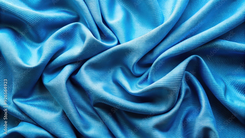 Obraz premium Blue fabric cloth background texture , fabric, textile, blue, background, texture, material, soft, smooth, close-up, detailed