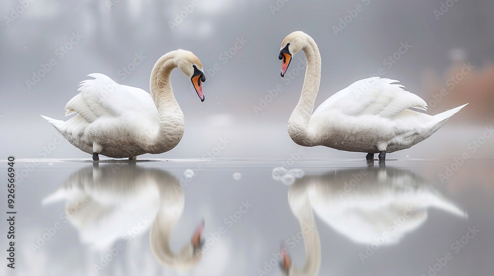 Fototapeta premium swans on the lake
