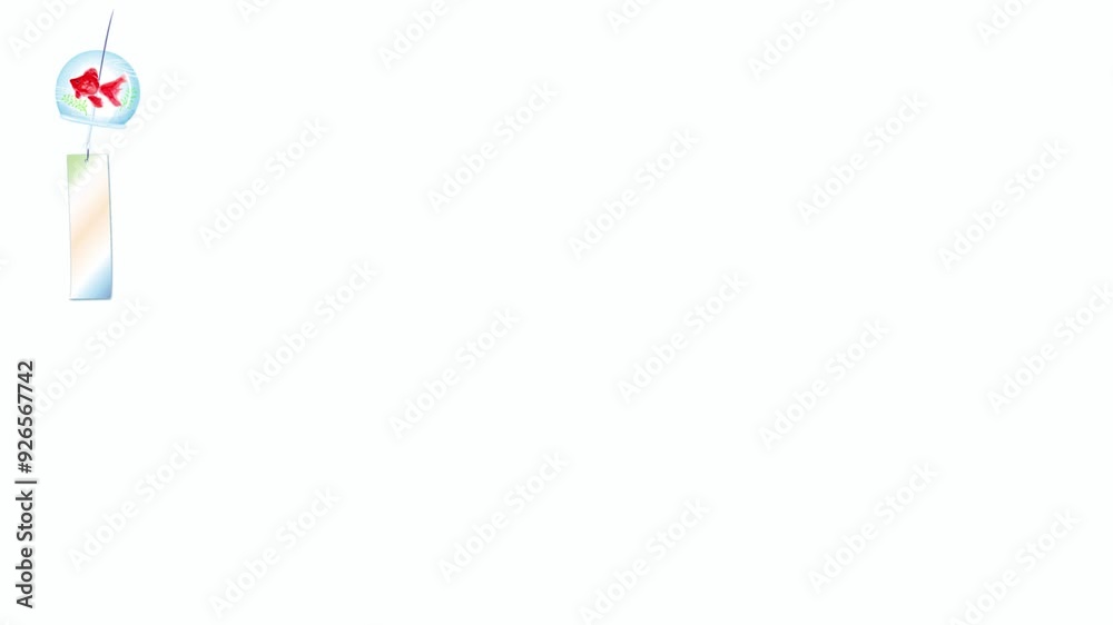 青空に風鈴が揺れる夏のモーションアニメーション動画背景素材	
