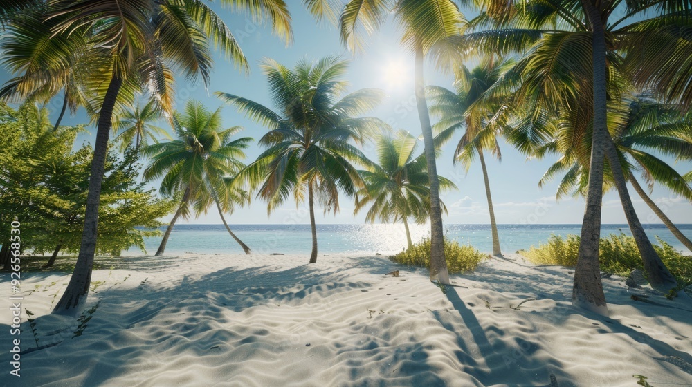 Palm trees, sand, sea. Summer vacation Palm trees, sand, sea. Summer vacation