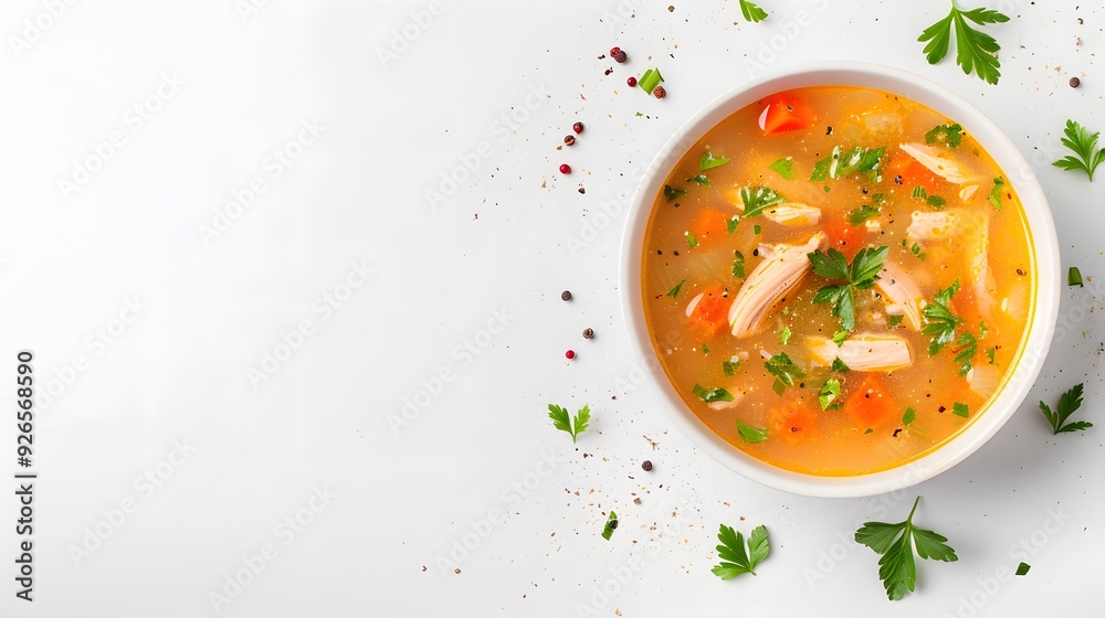 Vegetable soup isolated on a white background
Vegetable soup isolated on a white background