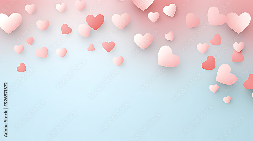 Delicate little hearts positioned on a pastelcolored background create a soft design perfect for a Valentines Day greeting card and love celebrations Delicate little hearts positioned on a pastelcolored background create a soft design perfect for a Valentines Day greeting card and love celebrations
