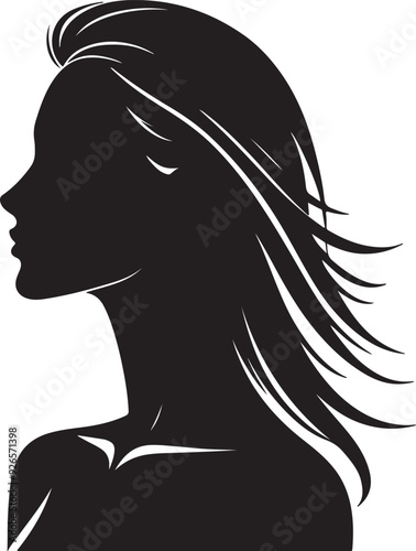 woman silhouette side face vector image.