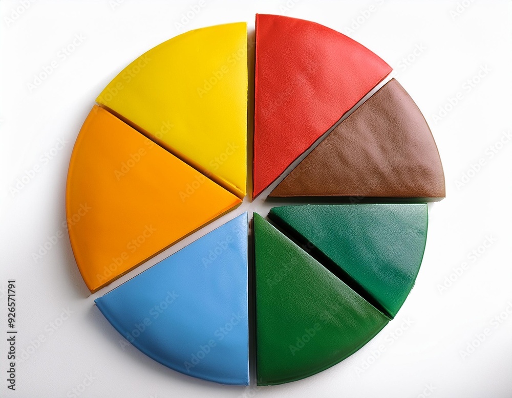 Fototapeta premium A pie chart shows the different food groups, replacing the traditional pyramid shape.