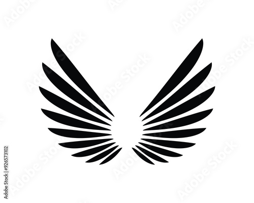Flat Eagle or angle wing silhouette vector