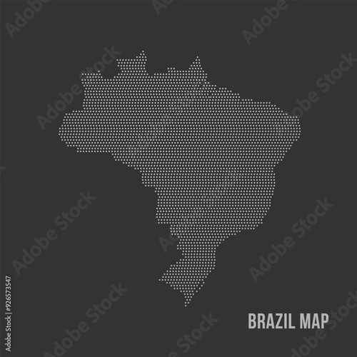 Dotted Brasil Maps Illustration. Halftones Brazil Map Background for Design Presentation