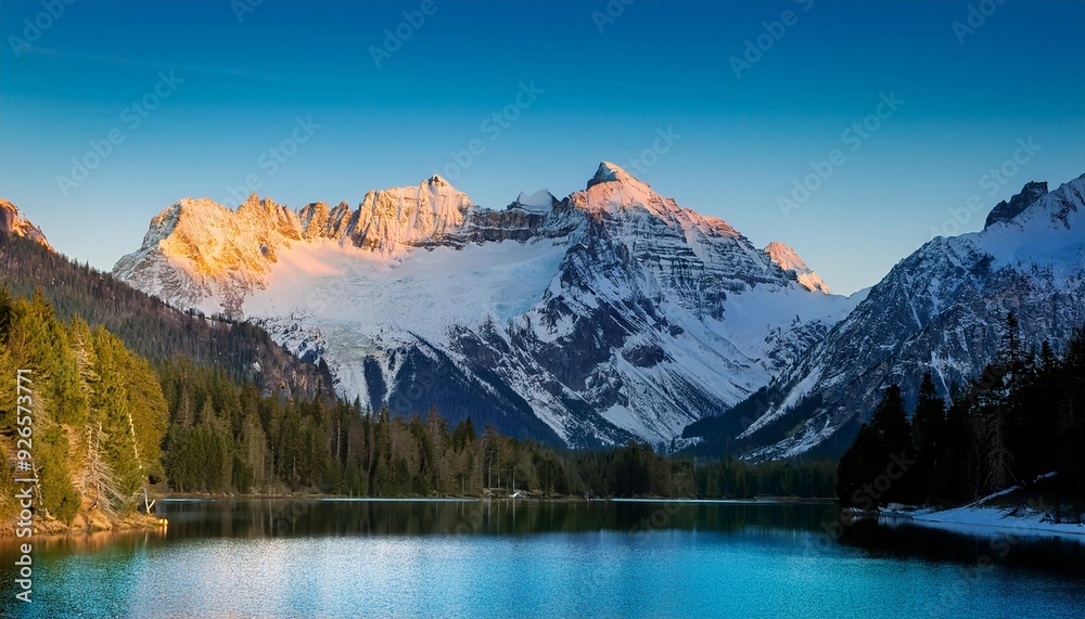 Fototapeta premium Lake with Mountain Reflections
