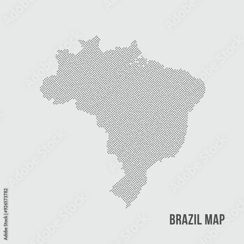 Dotted Brasil Maps Illustration. Halftones Brazil Map Background for Design Presentation