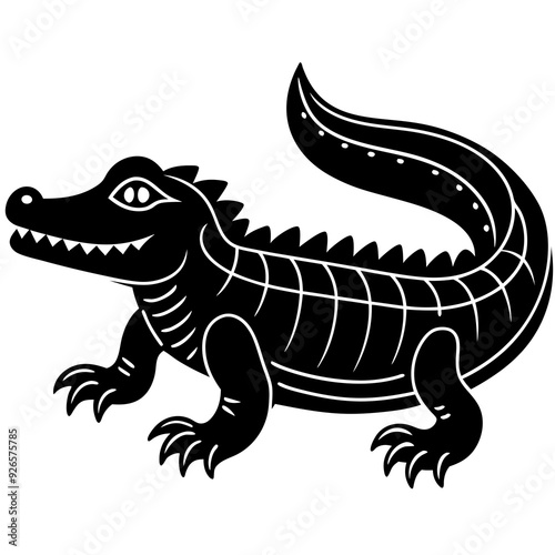 illustration of crocodile silhouette