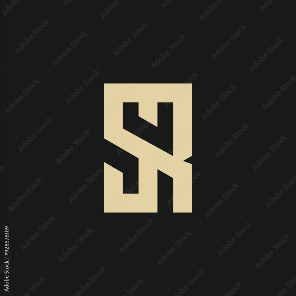 Vector monogram initial S R logo design Vector monogram initial S R logo design