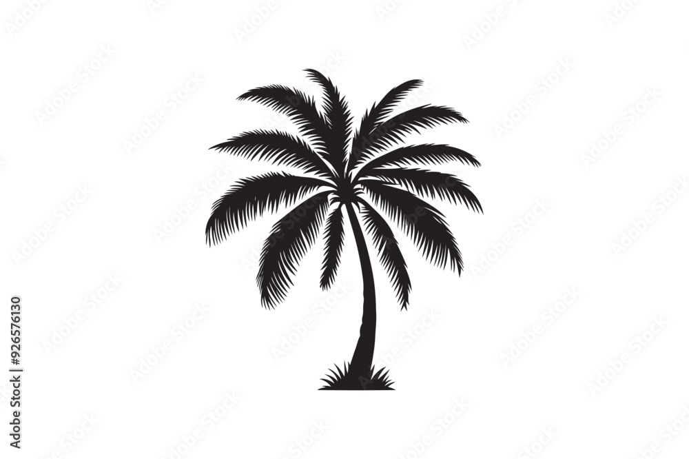 Fototapeta premium Palm tree silhouette vector illustration