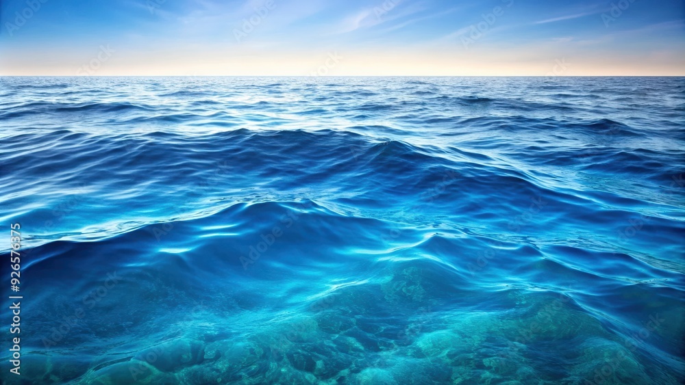 Fototapeta premium Sea water surface cut out, sea, water, ocean, surface, cut out, clear, abstract, nature, background,blue, waves, calm, reflection