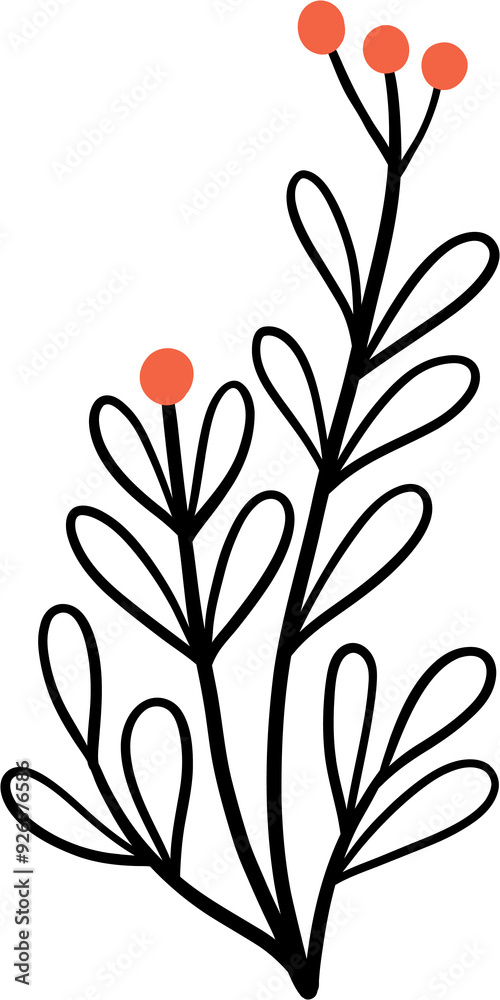 Simplicity floral freehand drawing flat design. Simplicity floral freehand drawing flat design.