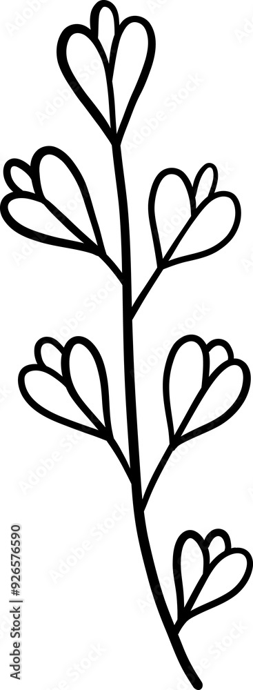 Simplicity floral freehand drawing flat design. Simplicity floral freehand drawing flat design.