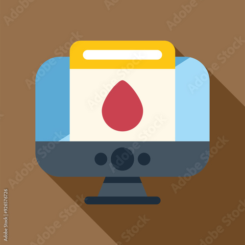 Online blood donation website showing on a desktop computer screen with blood drop icon