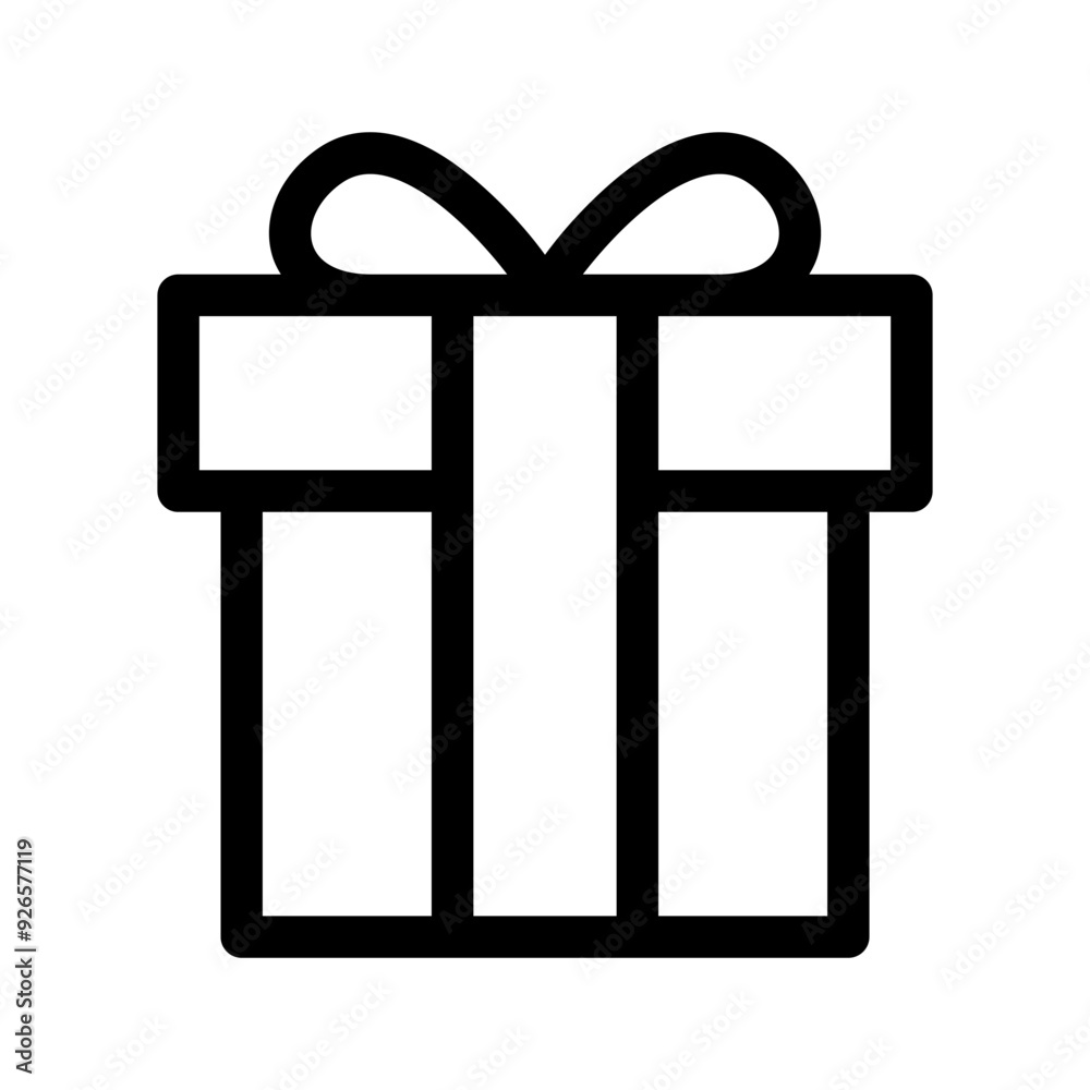 Gift box icon in thin line style vector illustration graphic design Gift box icon in thin line style vector illustration graphic design