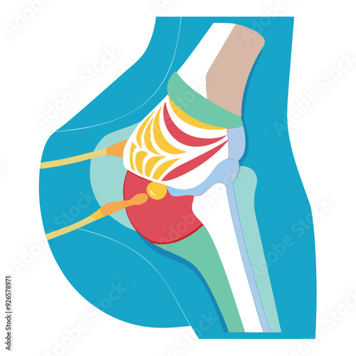 Posterior Cruciate Ligament (PCL) Vector Design Illustration