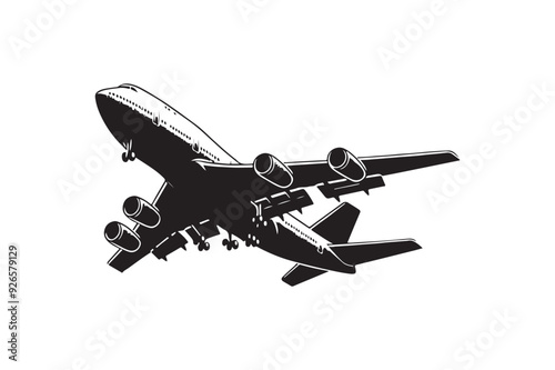 Plane silhouette vector illustration