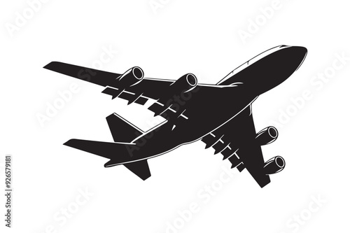 Plane silhouette vector illustration
