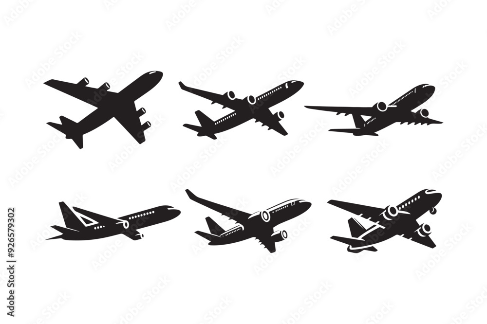Plane silhouette vector illustration Plane silhouette vector illustration