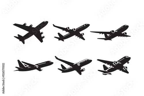 Plane silhouette vector illustration