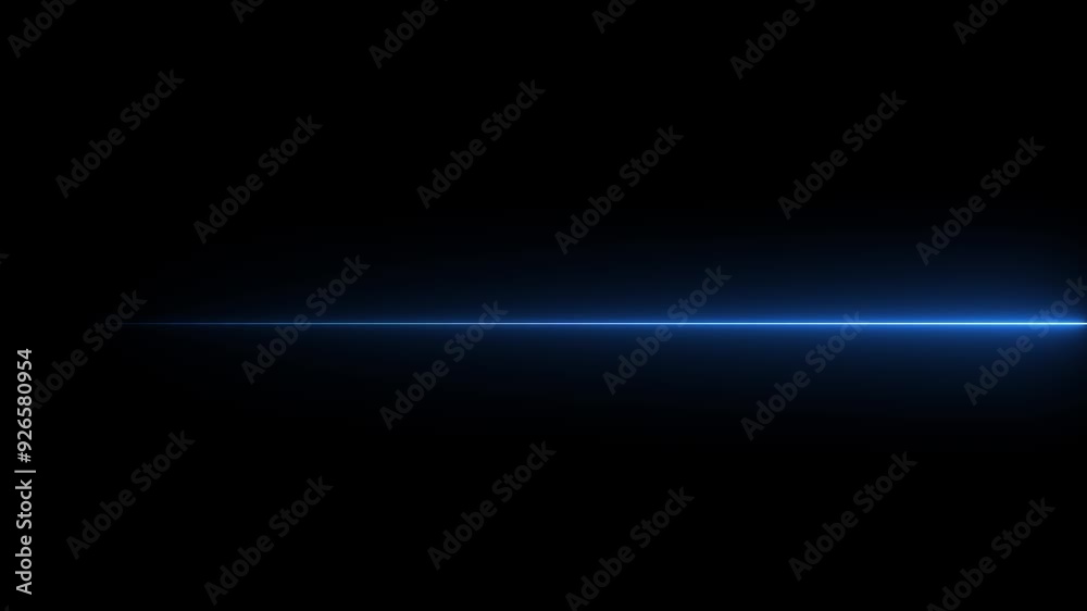 Horizontal blue neon line animation.