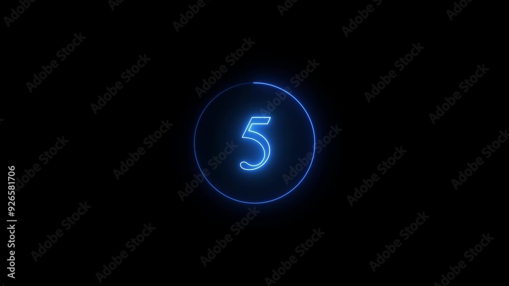 Glowing neon text timer animation Glowing neon text timer animation