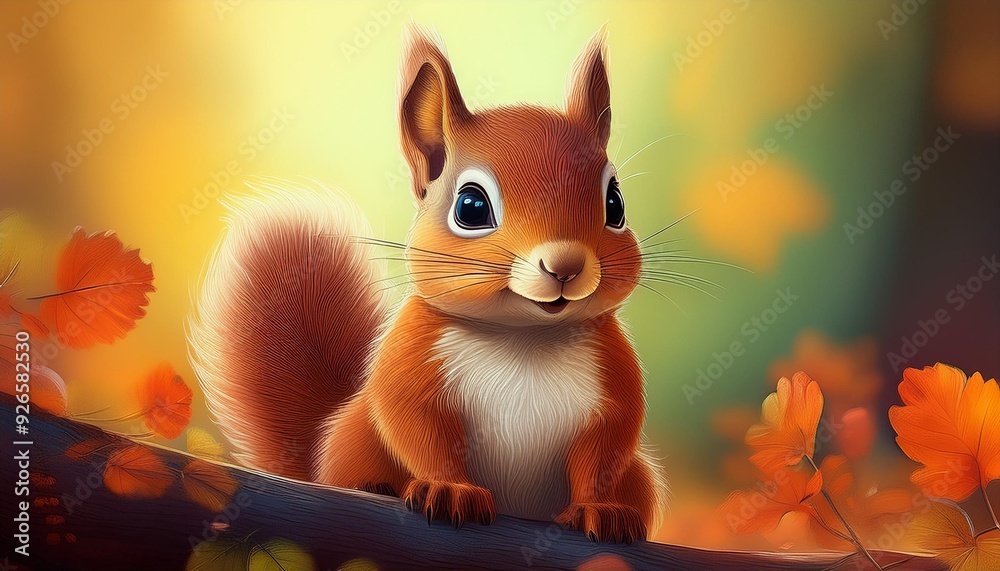 Drawn image of a little squirrel Drawn image of a little squirrel