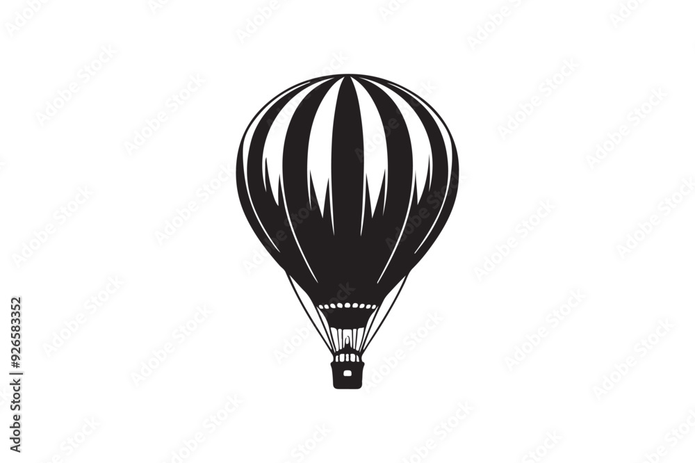 Hot air balloon silhouette vector illustration Hot air balloon silhouette vector illustration