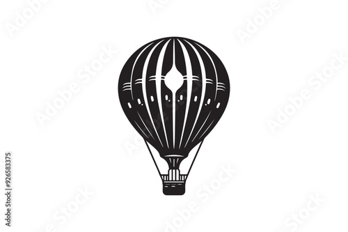 Hot air balloon silhouette vector illustration