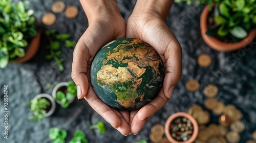 eco concept, world where people consume less and appreciate the value of what they have