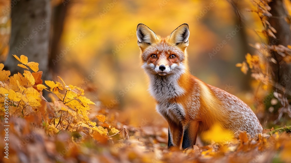 Captivating Red Fox Amongst Fall Foliage. Nature's Harmony concept Captivating Red Fox Amongst Fall Foliage. Nature's Harmony concept