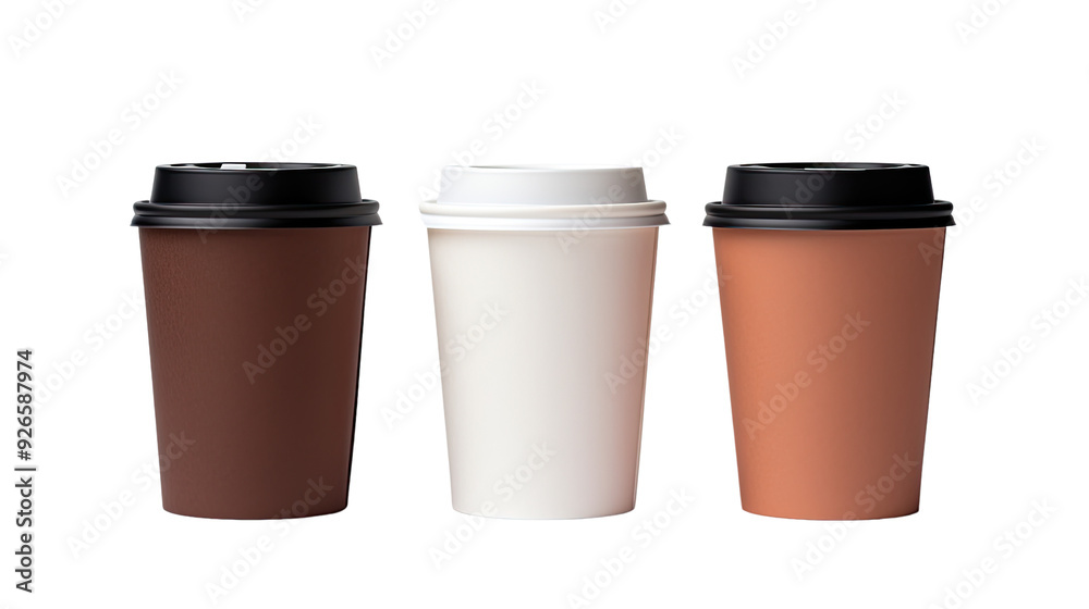 paper coffee cups 1 piece on a white background. Telephoto lens photography Realistic daylight paper coffee cups 1 piece on a white background. Telephoto lens photography Realistic daylight