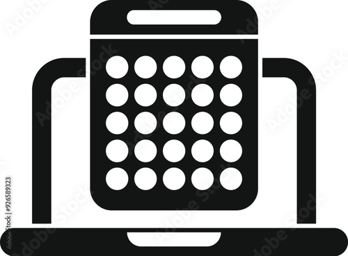 Electronic device cooling pad resting on laptop for heat reduction