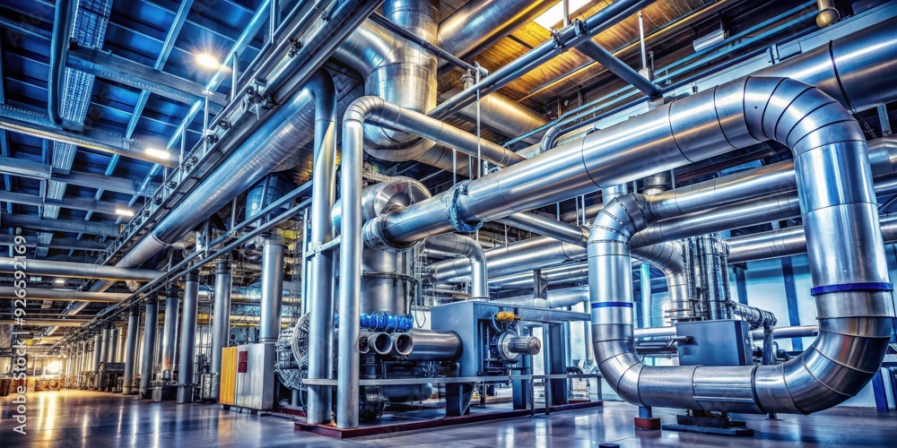 Industrial equipment, cables and piping in a modern factory setting, industrial, equipment, cables, piping Industrial equipment, cables and piping in a modern factory setting, industrial, equipment, cables, piping