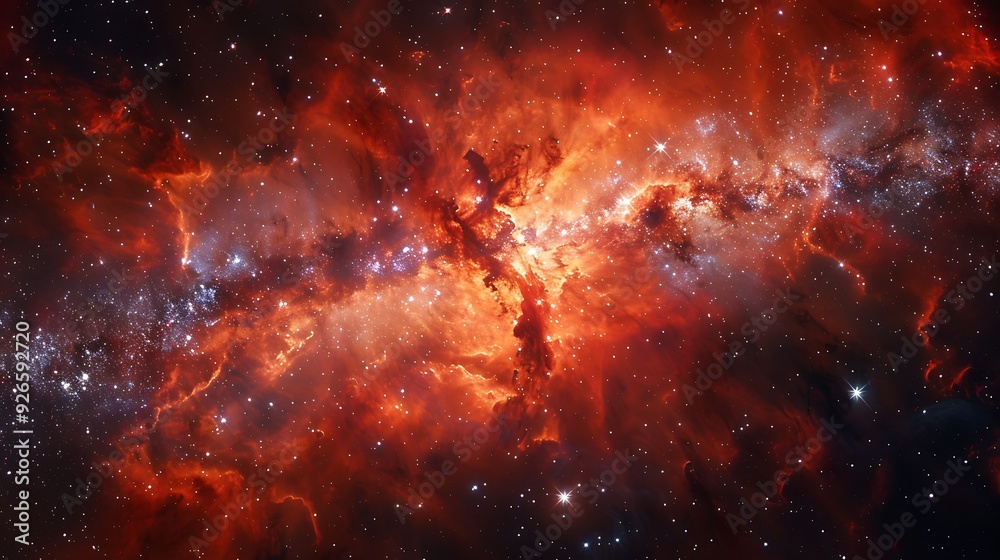 The heart of the Milky Way, dense clusters of stars and a supermassive black hole, seen from a space telescope, intense light and shadow play, The heart of the Milky Way, dense clusters of stars and a supermassive black hole, seen from a space telescope, intense light and shadow play,